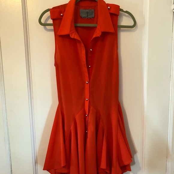 Fun & Flowy Orange Dress! - Picture 2 of 6